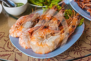 Seafood, steamed shrimps