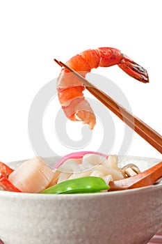 Seafood Udon Noodle Soup, Popular Japanese Dish