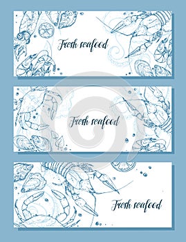 Seafood vector poster