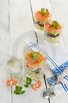 Seafood verrine as starter