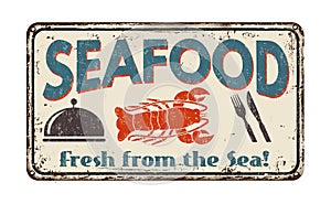 Seafood vintage metal sign