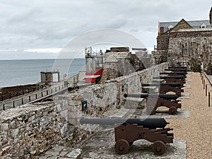 Seafront cannons Guernsey Castle Cornet