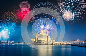 Seafront of Doha park and East Mound-Skyline view