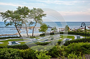 The Seafront gardens of Lyme Regis. West Dorset. England photo