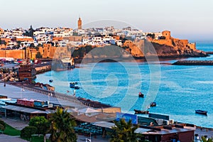 Seafront and Kasbah in medina of Rabat, Morocco