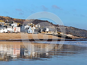 Seafront Reflections at Lyme Regis January 2024