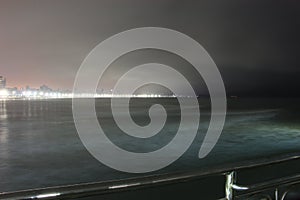 The seafront of Santos city at night.