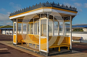 Seafront shelter at Southsea, Hampshire, England