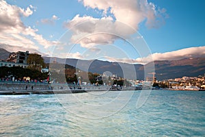 Seafront at the sunset