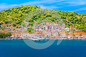 Seafront view at Vis town, Croatia.