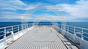 Seagoing transport: Passenger deck area on ferry boats.AI Generated