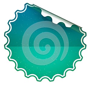 Seagreen round bent sticker or label