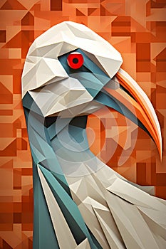 Seagull on abstract geometric background. Vector illustration eps10