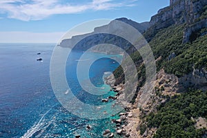 Seagull bay baia dei gabbiani beach sardinia aerial view photo