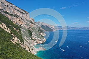 Seagull bay baia dei gabbiani beach sardinia aerial view photo