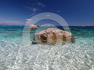 Seagull bay baia dei gabbiani beach sardinia view crystal waters photo