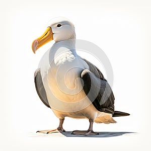 Seagull Cartoon Character On White Background