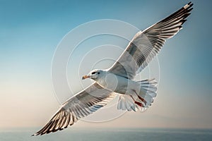 Seagull flying isolated on transparent background