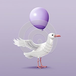 Seagull Holding Purple Balloon: Animated Gifs In Qian Xuan Style