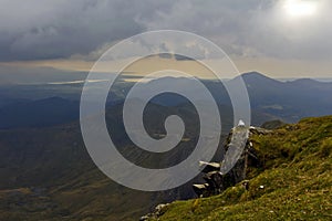 Seagull Perched on an Outcrop of rocks at the summit of Snowdon