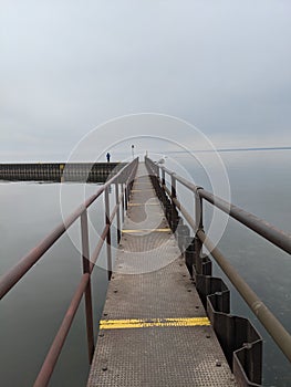 A seagull perched on the pier