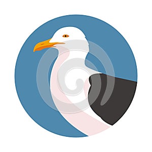 Seagull vector illustration style Flat