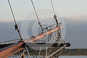 Seagulls on ship mast