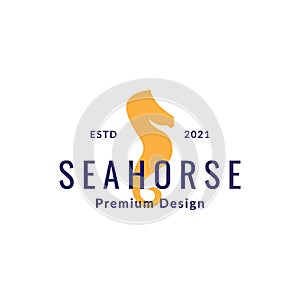 Seahorse flat vintage style logo symbol icon vector graphic design illustration idea creative