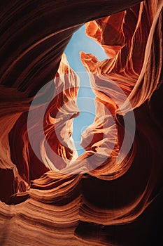 Seahorse formation in the sandstones of Antelope Canyon, Arizona, USA. Travel and adventure concept. Outdoor National