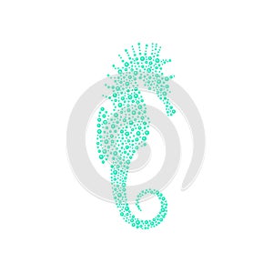 Seahorse made of turquoise balls