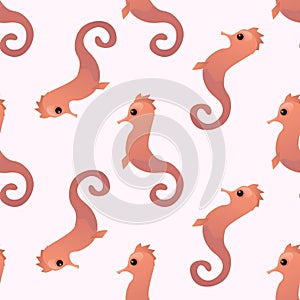 Seahorse seamless pattern