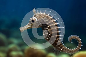 Seahorse swimming. Generate Ai