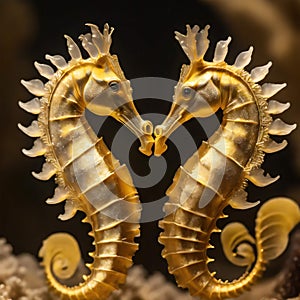 Seahorses facing each other making a heart shape