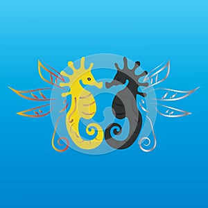 Seahorses icon vector design illustration