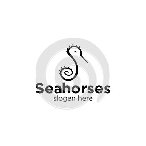 seahorses logo vector template,letter S combination seahorses