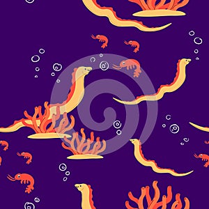 Seahorses and Shrimp Sea Texture