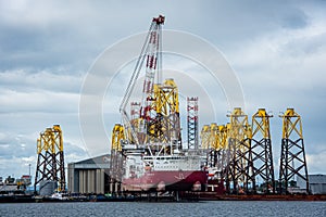 Seajacks Scylla at dock on the Cromarty Firth