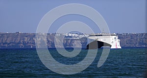 Seajet catamaran ferry in Santorini