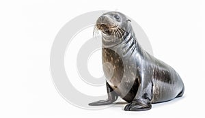 Seal aquatic mammal on isolated white background