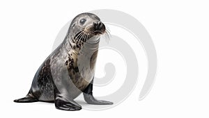 Seal aquatic mammals on isolated white background