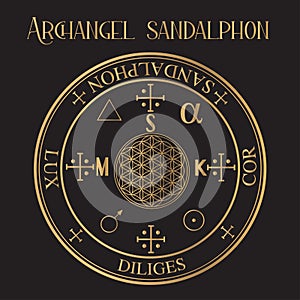 Seal of Archangel Sandalphon, gold sigil
