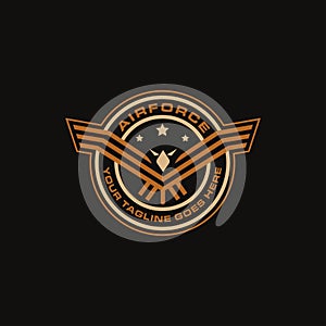 Seal badge emblem Airforce eagle logo icon vector template