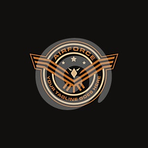 Seal badge emblem Airforce eagle logo icon vector template photo
