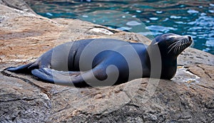 Seal basking in the sun