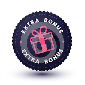 Bagde With Gift Icon And Text Extra Bonus photo