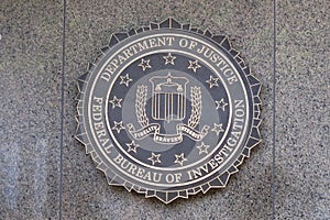 Seal of the Federal Bureau of Investigation in Washington, DC