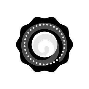Black solid icon for Seal, cachet and mark photo