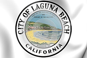 Seal of Laguna Beach California state, USA. 3D Illustration