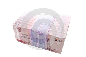 Seal pack of 10 packs of 100 of new hundredth baht notes