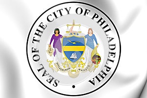 Seal of Philadelphia Pennsylvania state, USA. 3D Illustration